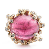 Branching Coral and Rubellite Ring