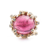 Branching Coral and Rubellite Ring