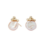 Crowned Rose Petal Keshi Earrings