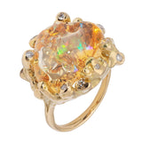 Rainbow Water Opal Ring