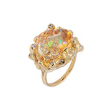 Rainbow Water Opal Ring